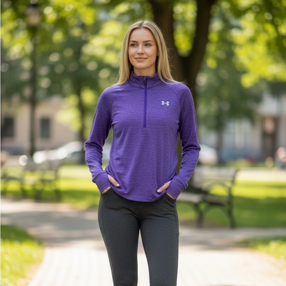 Under Armour Purple Quarter-Zip Sweatshirt